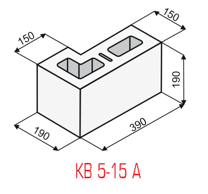 Betonová tvarovka hladká (rohová) KB 5-15 A Přírodní