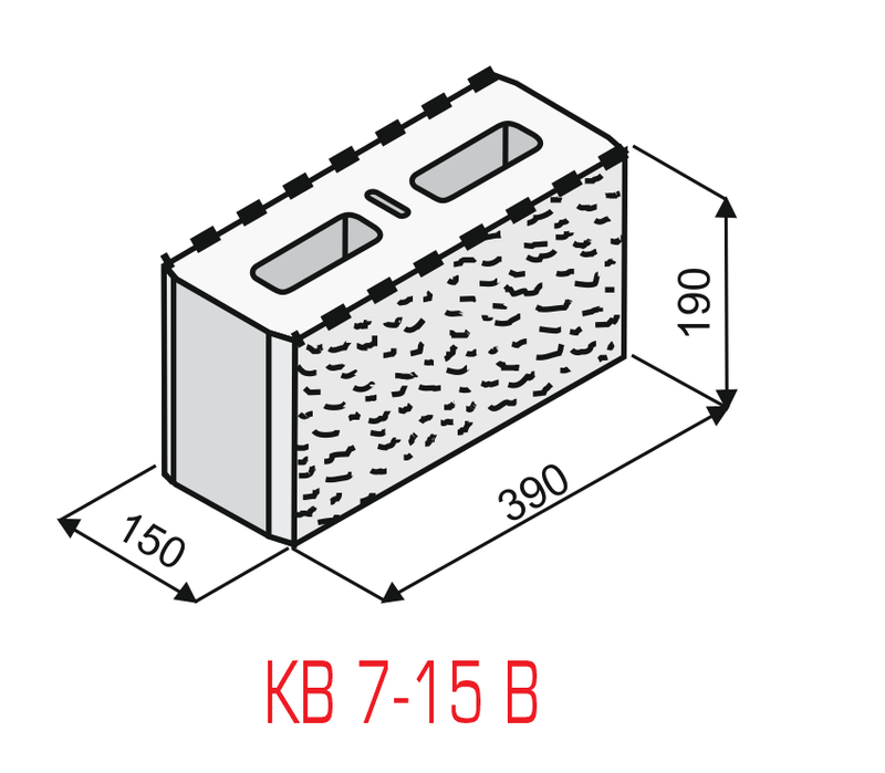 Betonová tvarovka dvoustranně štípaná KB 7-15 B Přírodní
