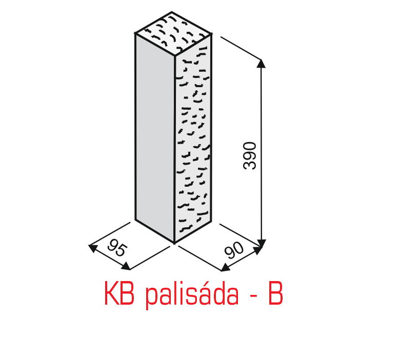 KB palisáda B štípaná přírodní nebo žlutá