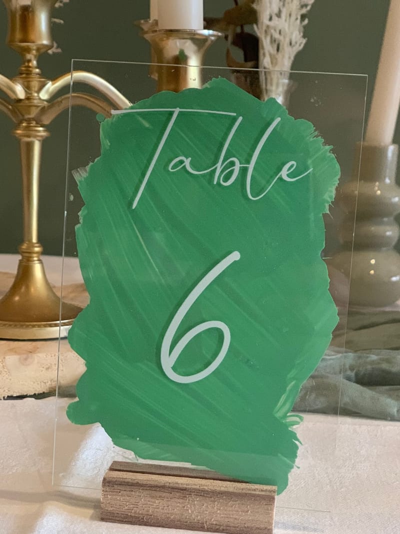 Numéros de table plexiglass