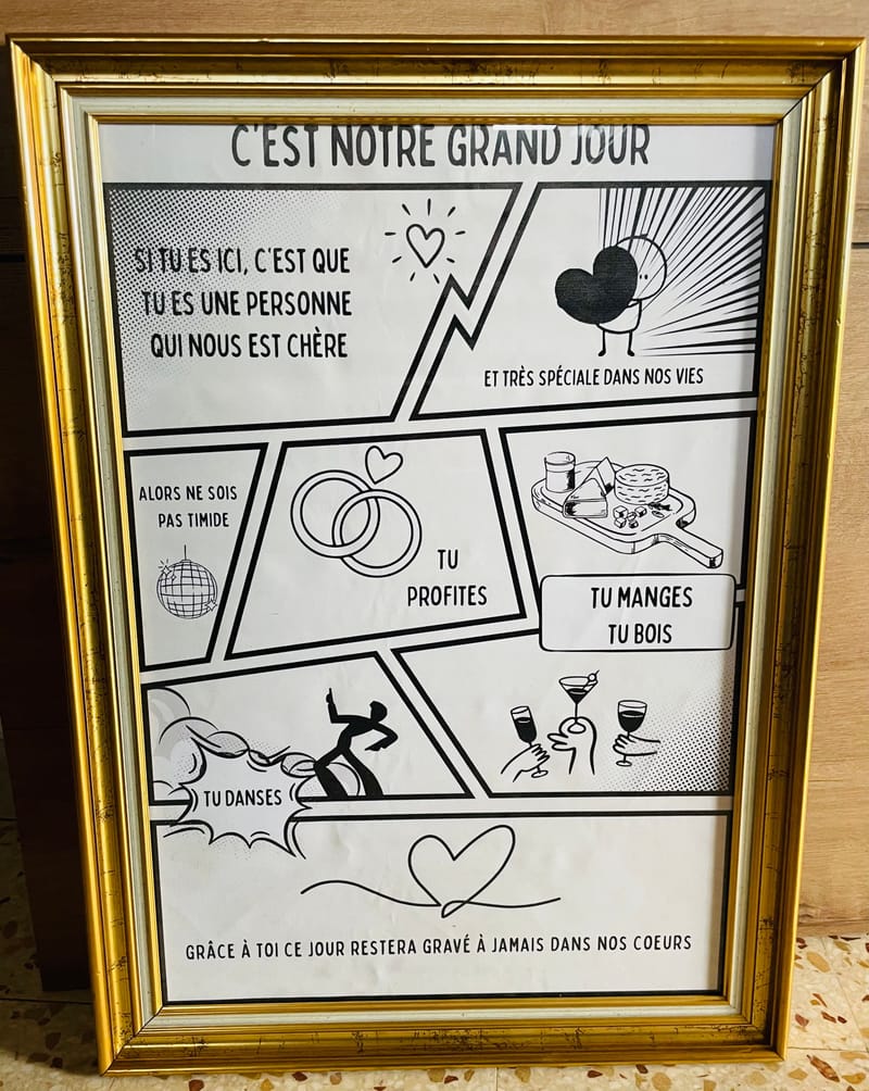 Cadre or bande dessinée