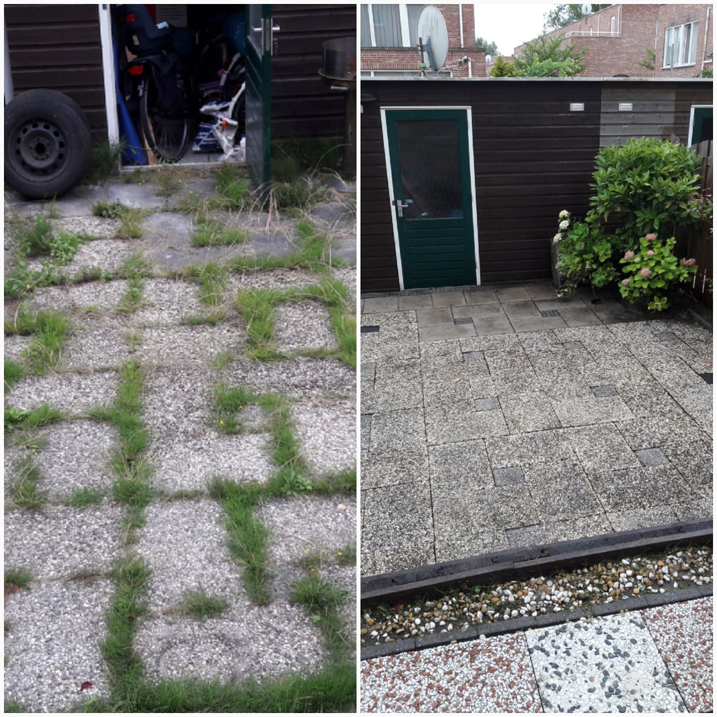 Hogedrukreiniging van steen en tegels