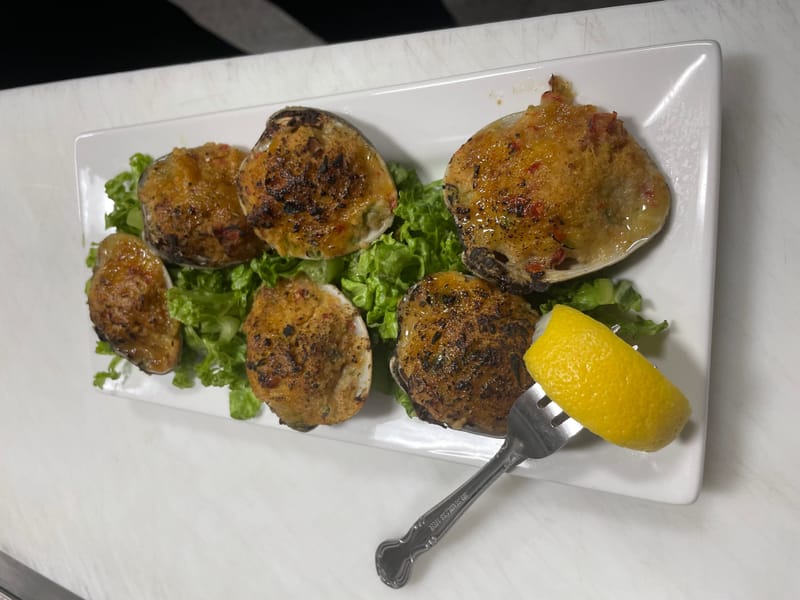 Wood Oven Baked Clams Casino