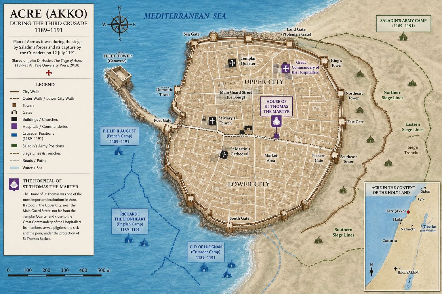 Acre, Akko, Acon - During the third Crusade