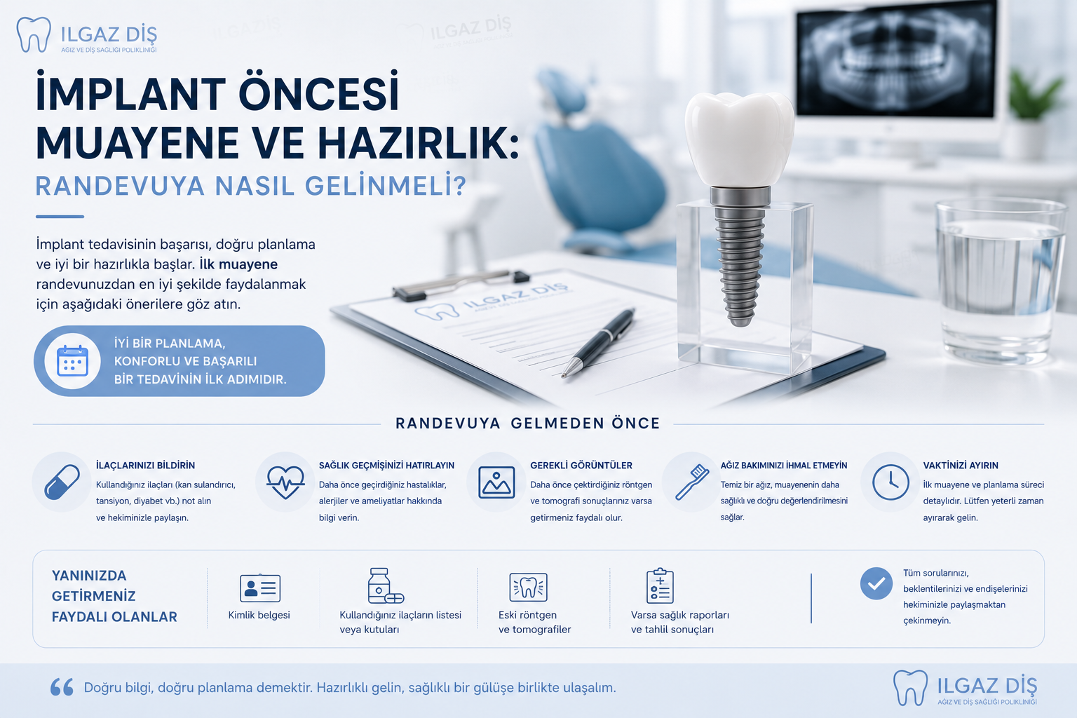 İmplant Öncesi Muayene ve Hazırlık: Randevuya Nasıl Gelinmeli?