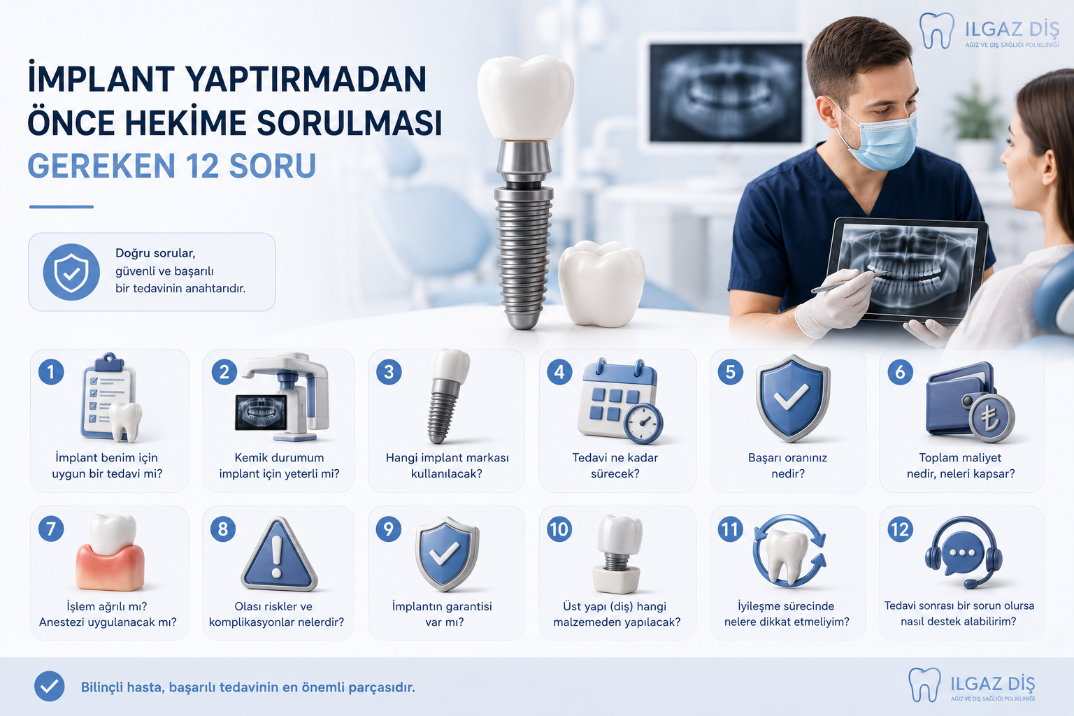 İmplant Yaptırmadan Önce Hekime Sorulması Gereken 12 Soru