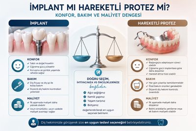 İmplant mı Hareketli Protez mi? Konfor, Bakım ve Maliyet Dengesi