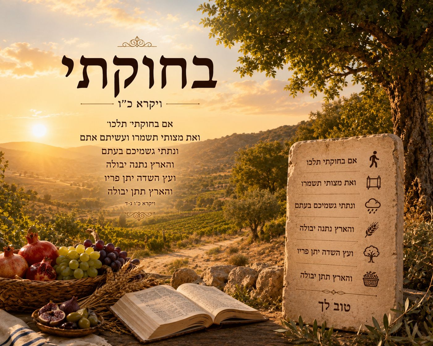 פָּרָשַׁת בְּחוּקּוֹתַיי - מְלַמֶּדֶת אוֹתָנוּ, כִּי חֲוָיַת חַיִּים שֶׁל עֹנֶג וְשִׂמְחָה תִּתְקַיֵּם בָּנוּ רַק כְּשֶׁנִּפְעַל עפ"י חֻקֵּי הַנֶּפֶשׁ. הַמַּשְׁלִיטִים סֵדֶר, וּמְגַלִּים מִתּוֹכֵנוּ אֶת הָאֵיכוּת וְהָאוֹר הַטְּמוּנִים בָּנוּ.