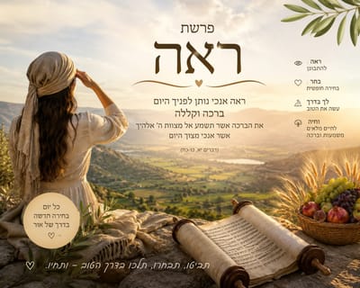 פָּרָשַׁת רְאֵה - מְלַמֶּדֶת אוֹתָנוּ לִרְאוֹת אֶת חַיֵּינוּ מִמָּקוֹם פְּנִימִי וַאֲמִתִּי יוֹתֵר. מָה שֶׁיָּבִיא עָלֵינוּ בְּרָכָה וְהַרְבֵּה שִׂמְחָה.