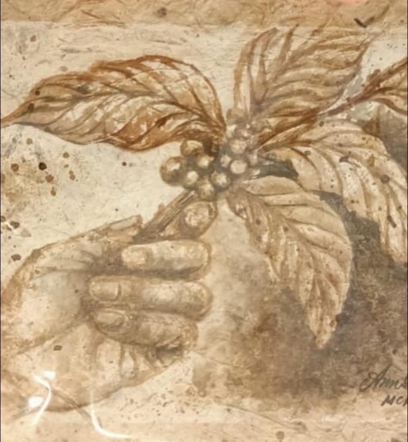 Coffee Stain on Abaca Paper