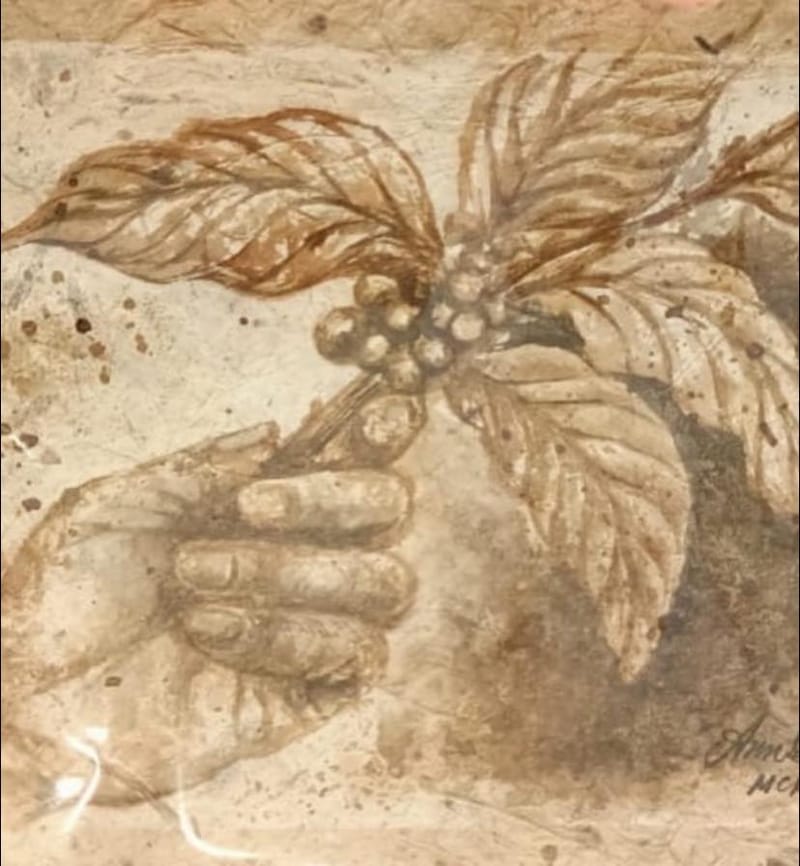 Coffee Stain on Abaca Paper