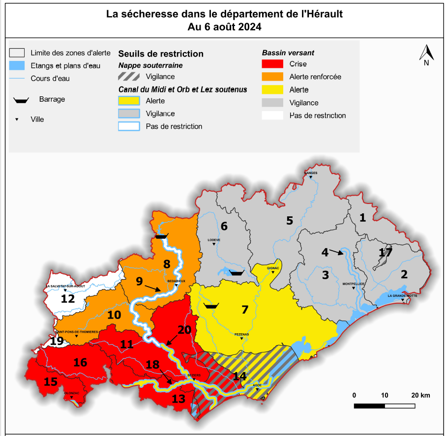 Arrêté Préfectoral "Sécheresse" du 9 août 2024