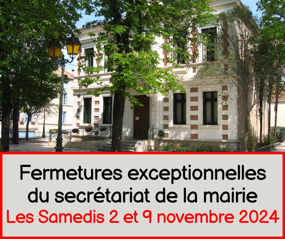 Fermetures exceptionnelles du secrétariat de la mairie