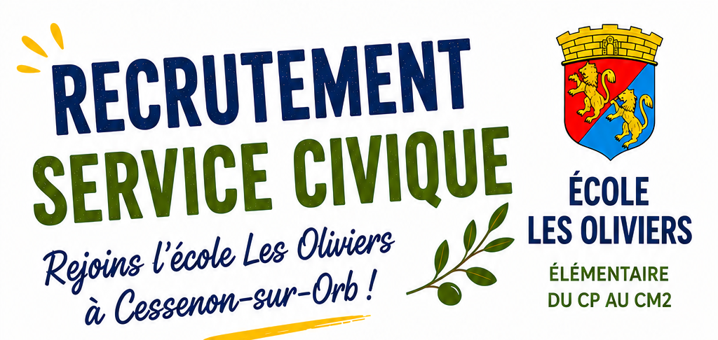 École élémentaire "Les Oliviers" - Recrutement service civique