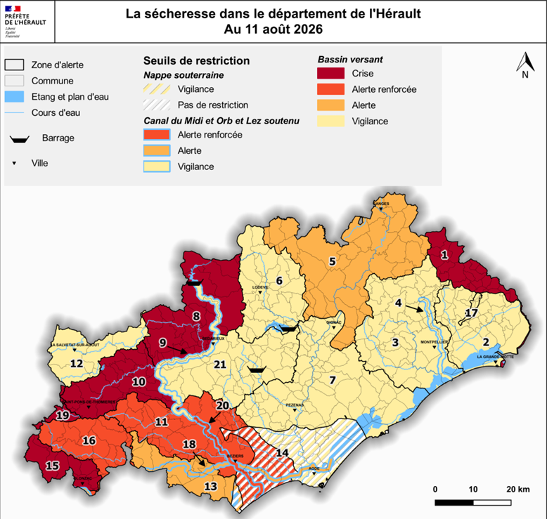 đ§ SĂ©cheresse : renforcement des restrictions des usages de l'eau - Alerte renforcĂ©e (orange)
