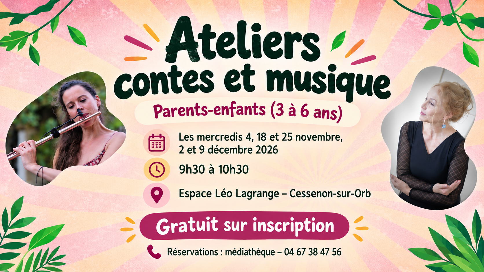 Ateliers parents-enfants (3 à 6 ans) « Contes et musique »