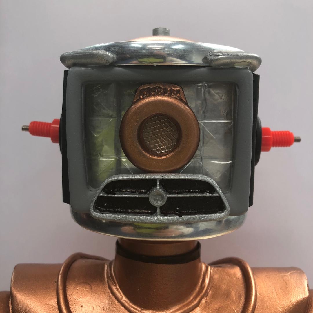 Nuclear Plutonium Store Robot Guard resculpted by Duncan Willis & assembled by Lee Allwood