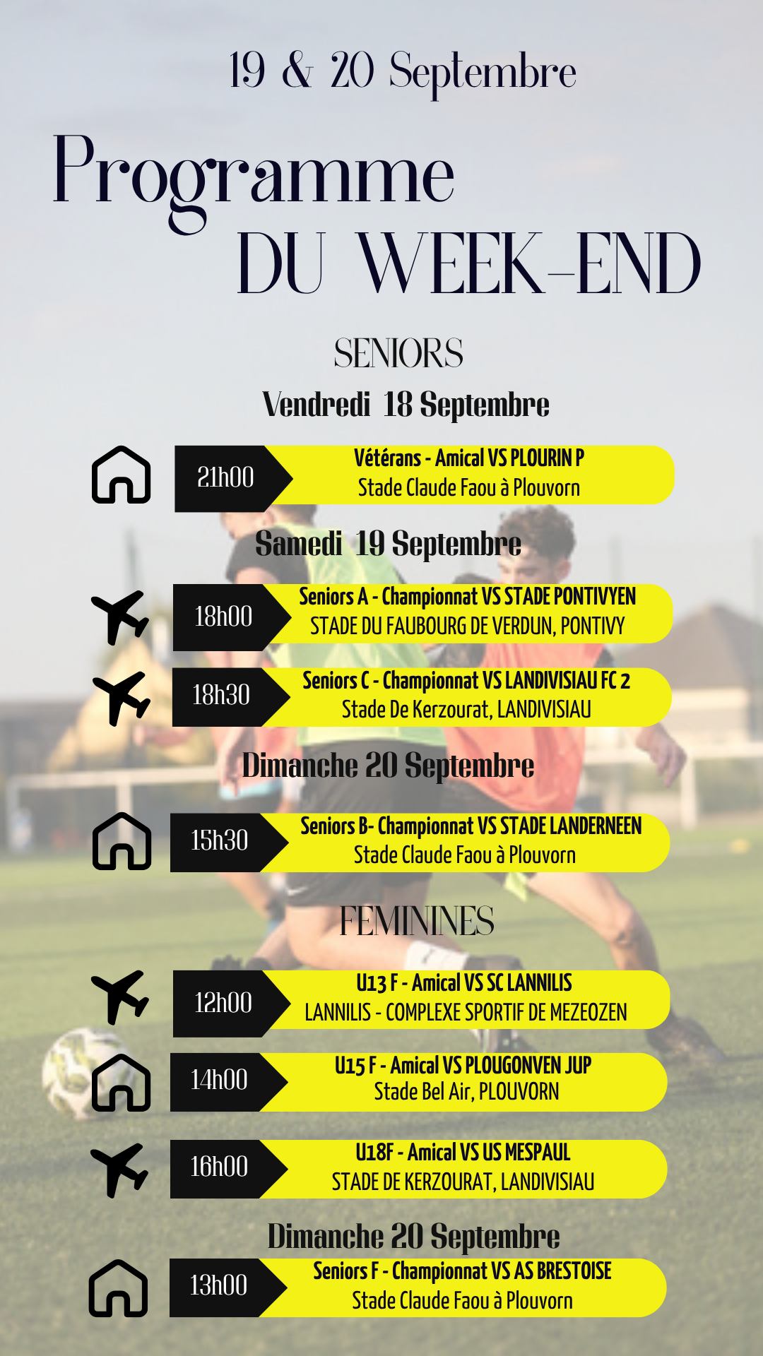 Résultats des jeunes foot à 11 