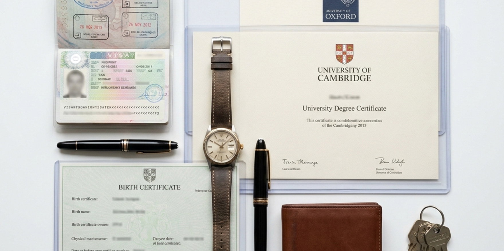 Important documents and valuables commonly stored by expats in Singapore including passports and jewelry