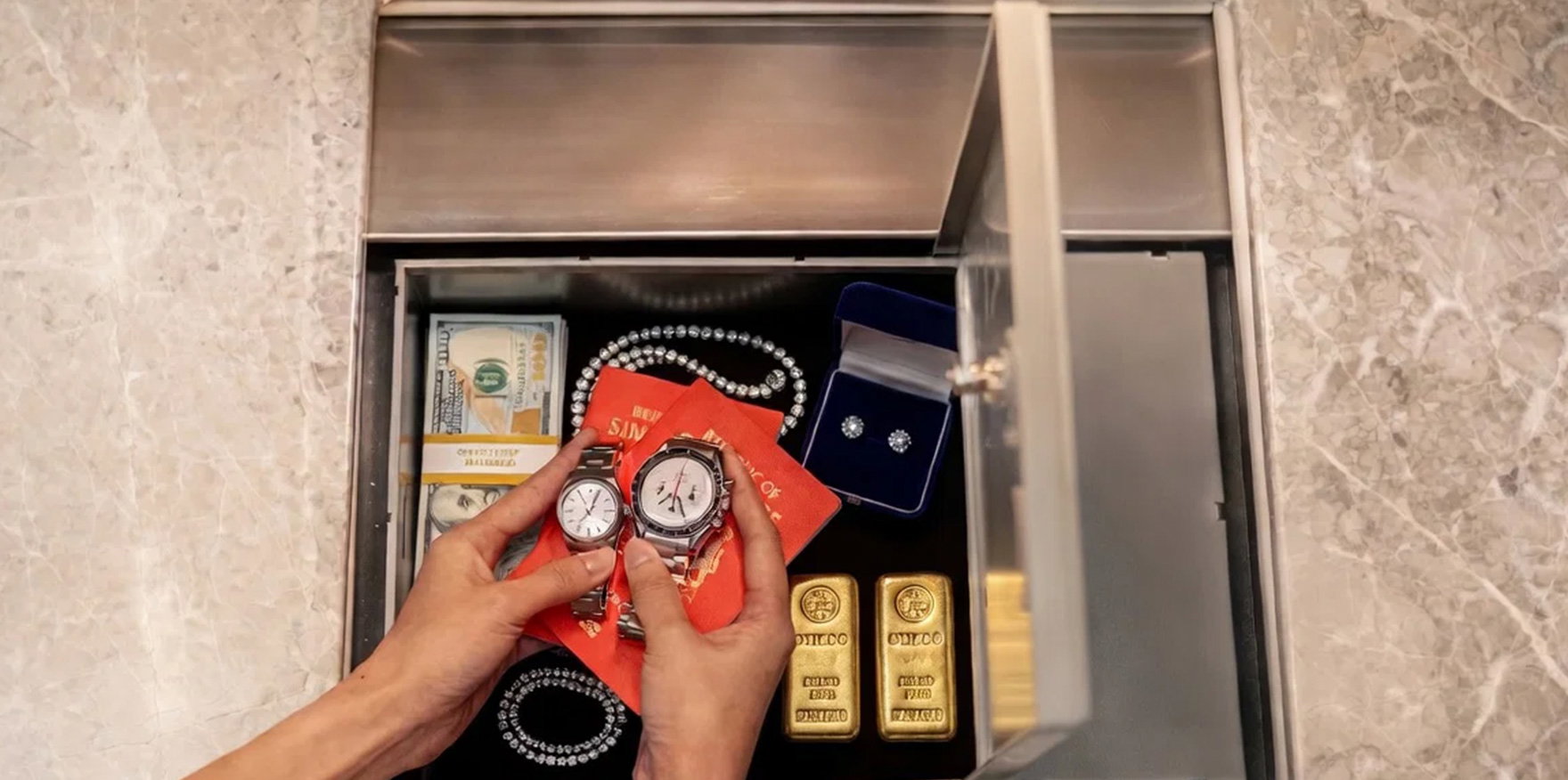 Interior of a modern automated private vault of STARVAULT