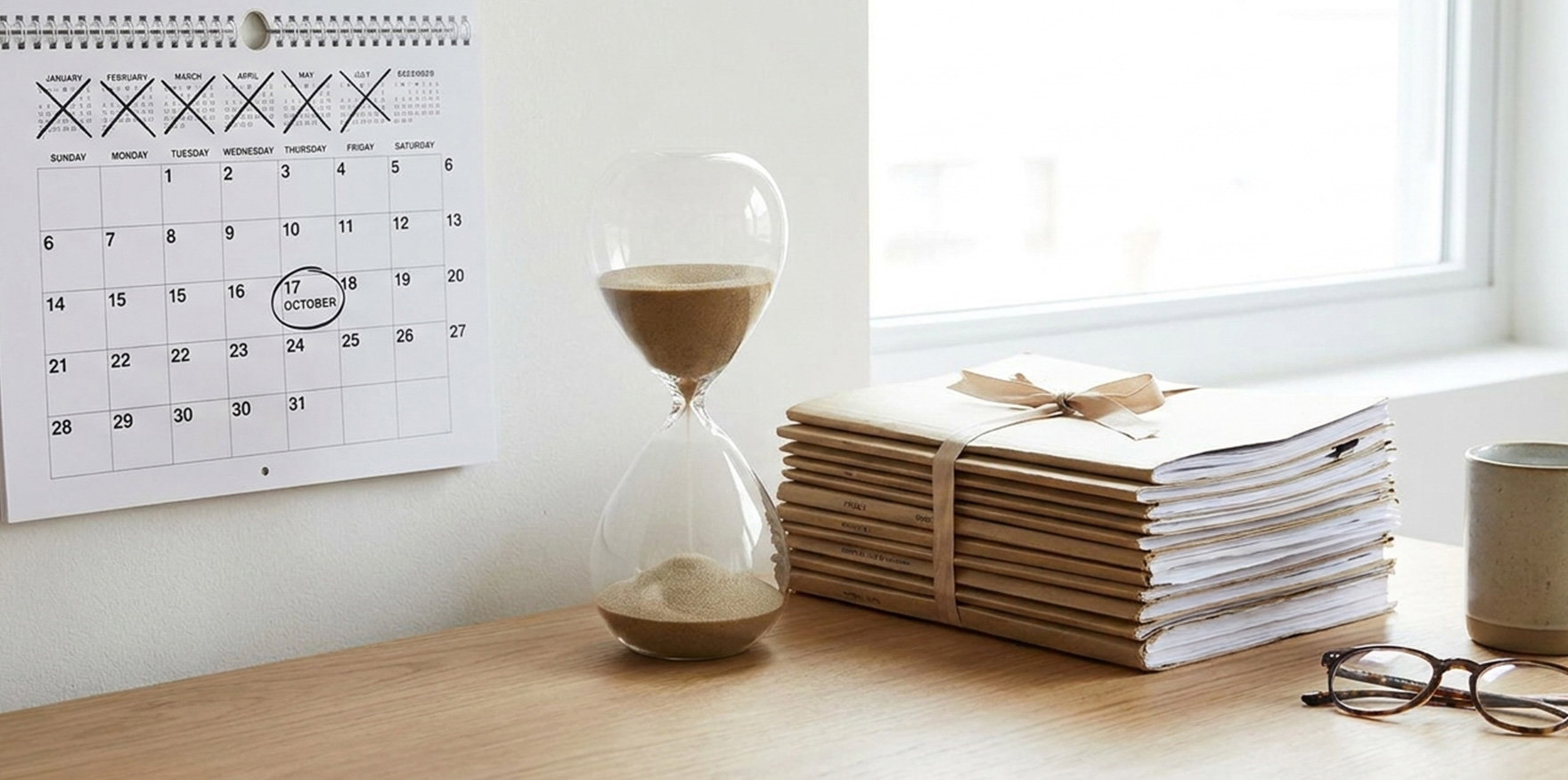 Calendar and legal documents representing the timeline for obtaining a Grant of Probate in Singapore.