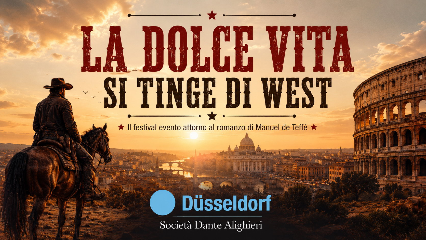 Al via "La dolce vita si tinge di West": il festival della Dante Alighieri attorno a "C'era una volta a Roma"