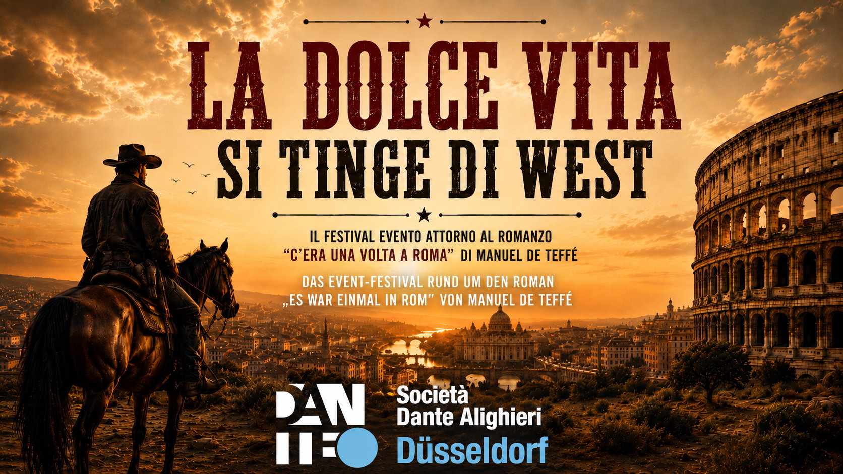 „Auftakt für ‚La dolce vita si tinge di West‘ – das Festival der Dante Alighieri rund um ‚C’era una volta a Roma‘“