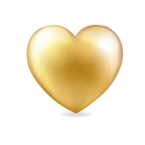 Gouden hart met witte achtergrond | Premium Vector