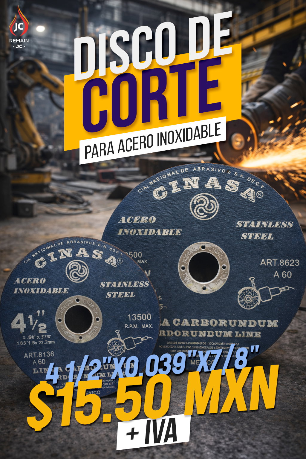 DISCOS PARA CORTE DE ACERO INOXIDABLE EN PROMOCIÓN❗❗