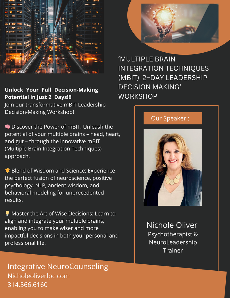 Multiple Brain Integration Techniques (mBIT) Leadership 2-Day Workshop