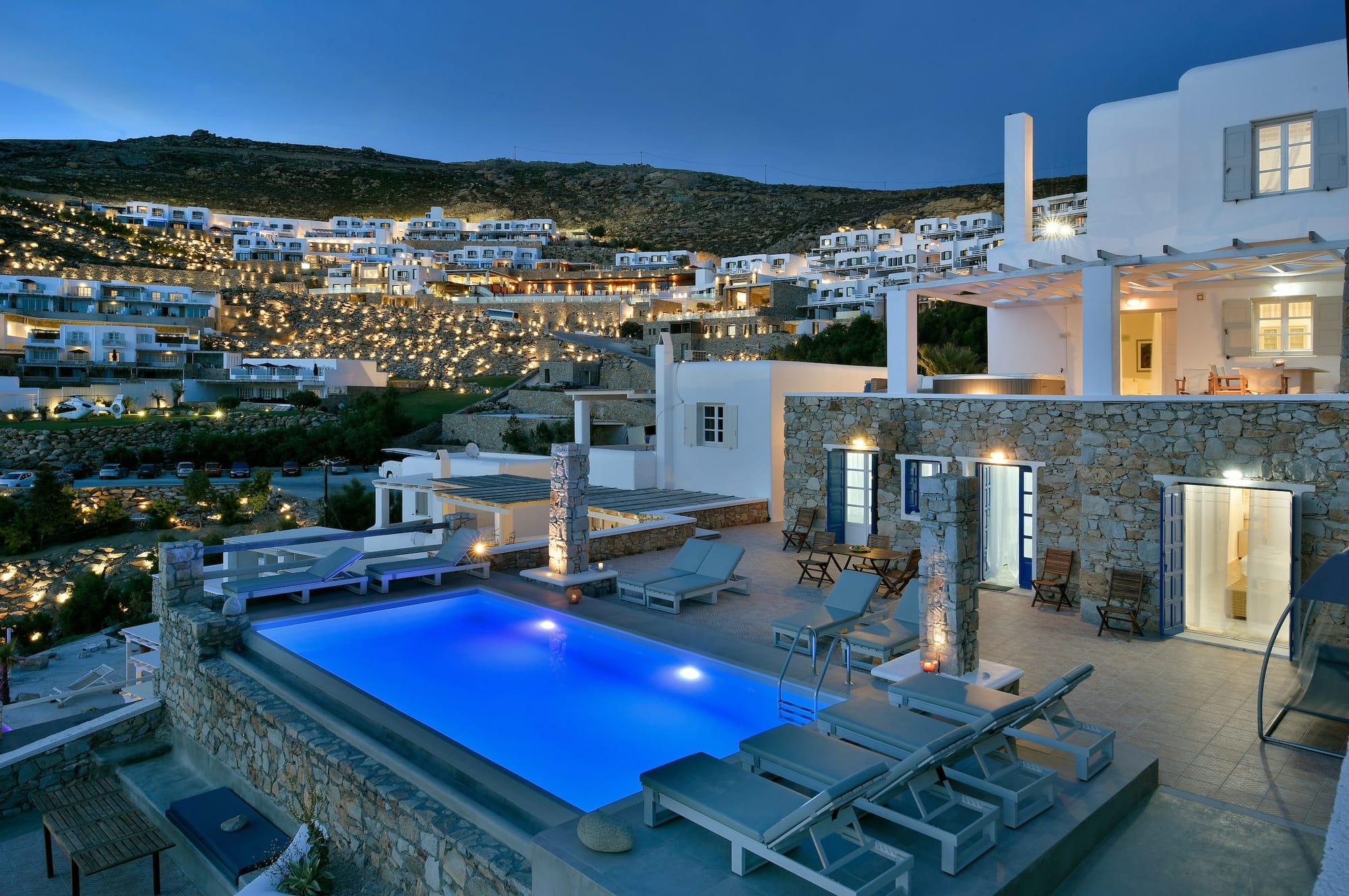 Villa Ostria – Evening Poolside Ambiance