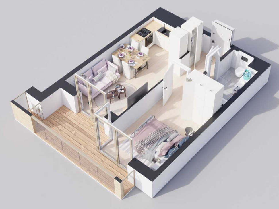 דירות 40/50/60/70 מ"ר בפרויקט פאר ב Bulwary Praskie