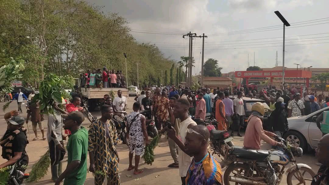 Protest break out, tension grips state capital as Agitators storm Governor's office