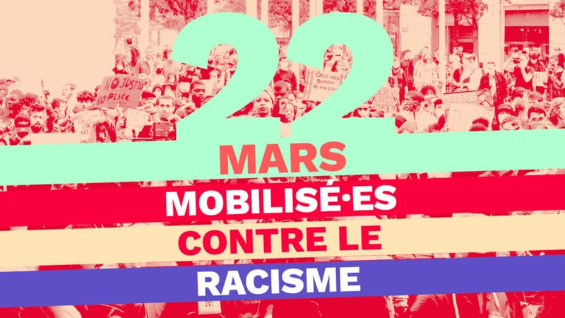 22 Mars 10 heures, Journée Internationale contre le racisme, Rassemblement devant la Grande Poste à Poitiers.
