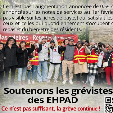 Solidarité avec les grévistes des Ehpads