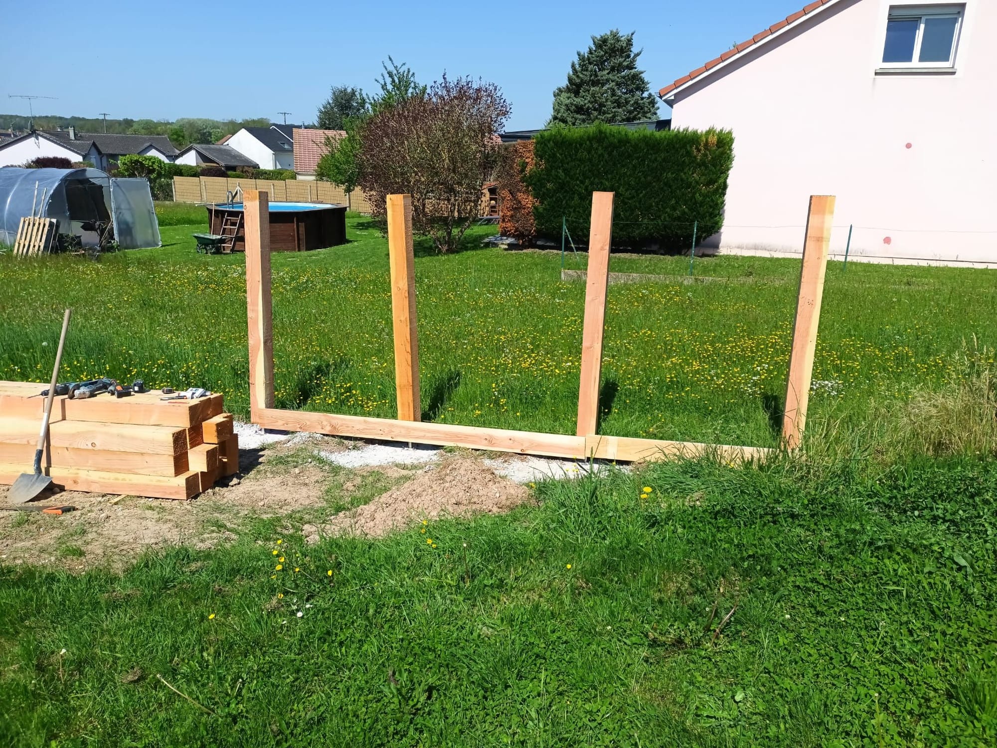 Création clôture bois