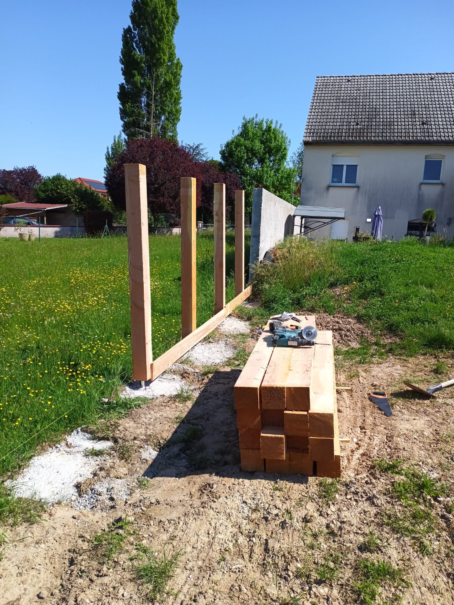 Création clôture bois