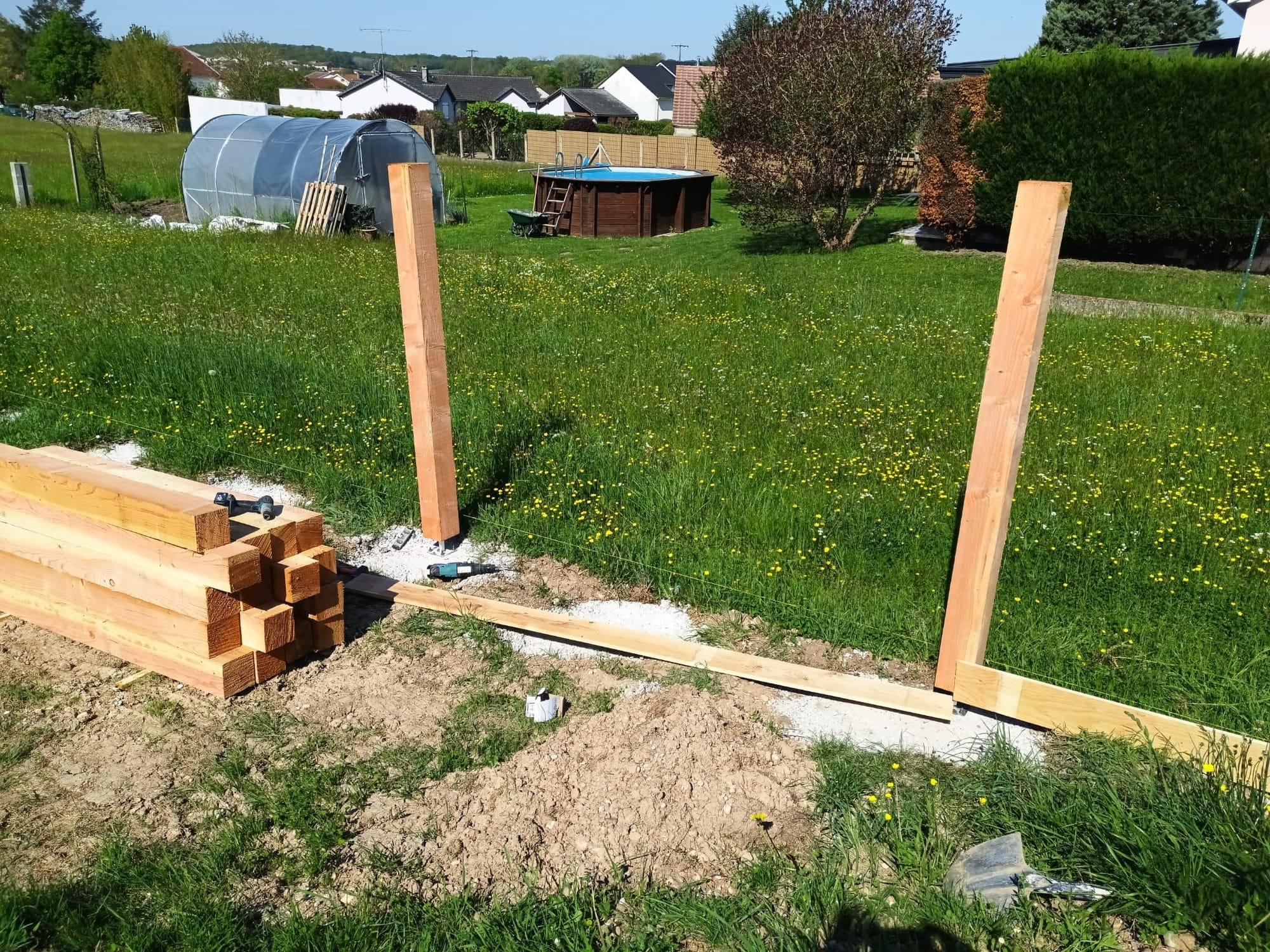 Création clôture bois