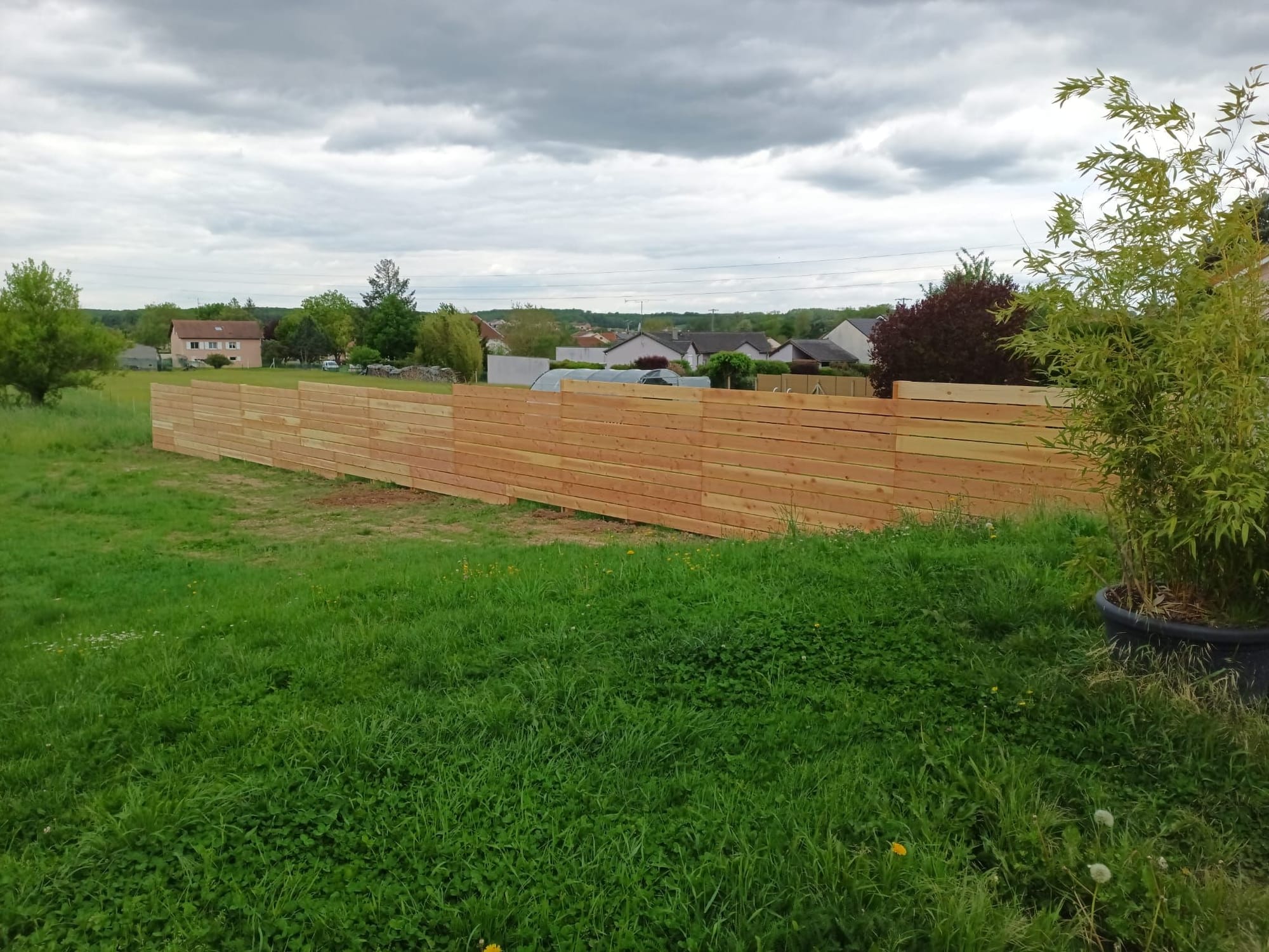 Création clôture bois