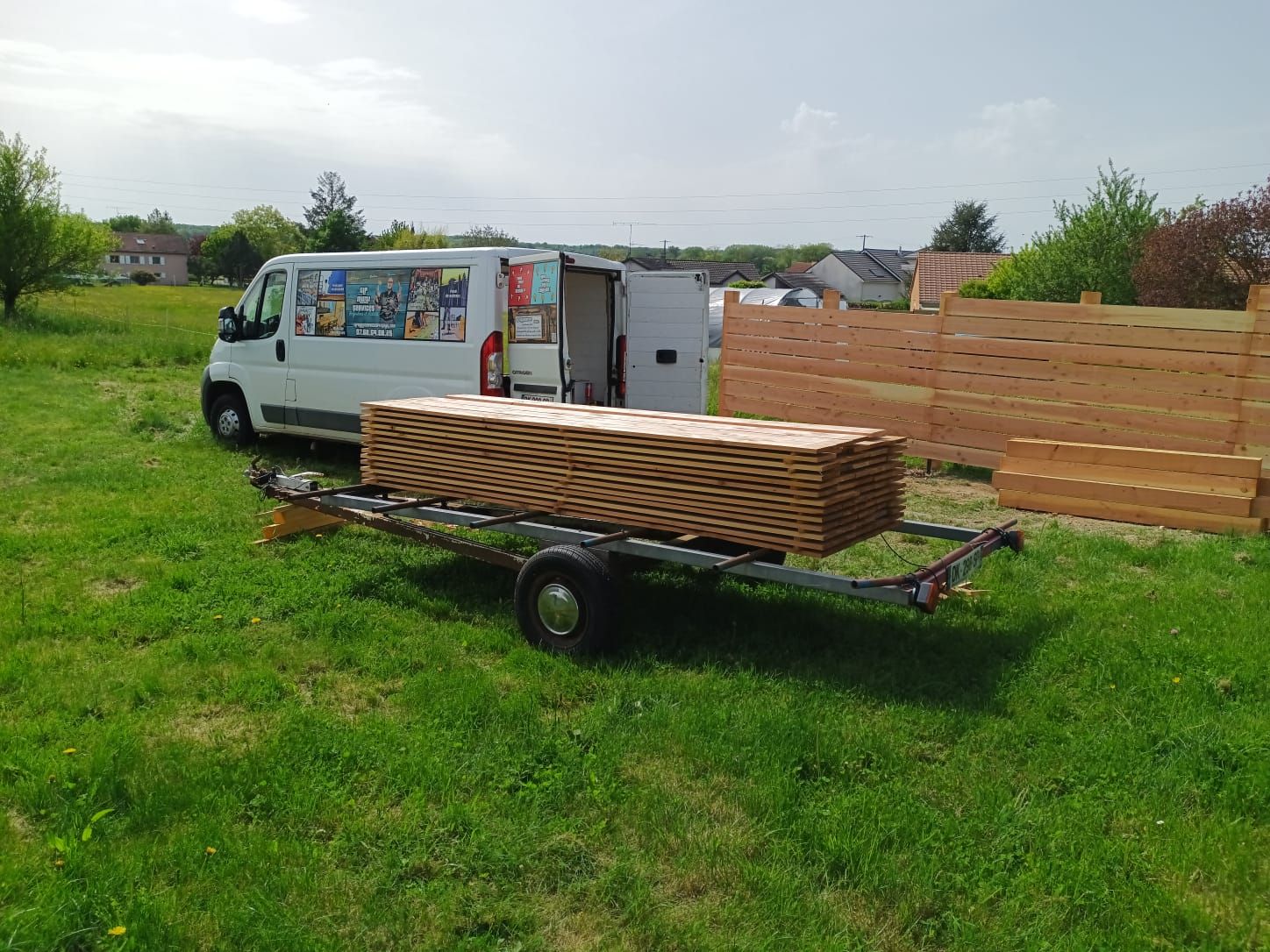 Création clôture bois