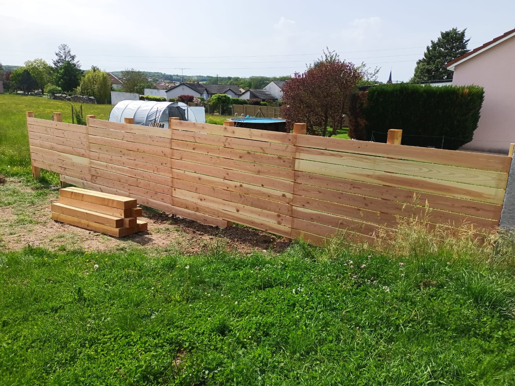 Création clôture bois