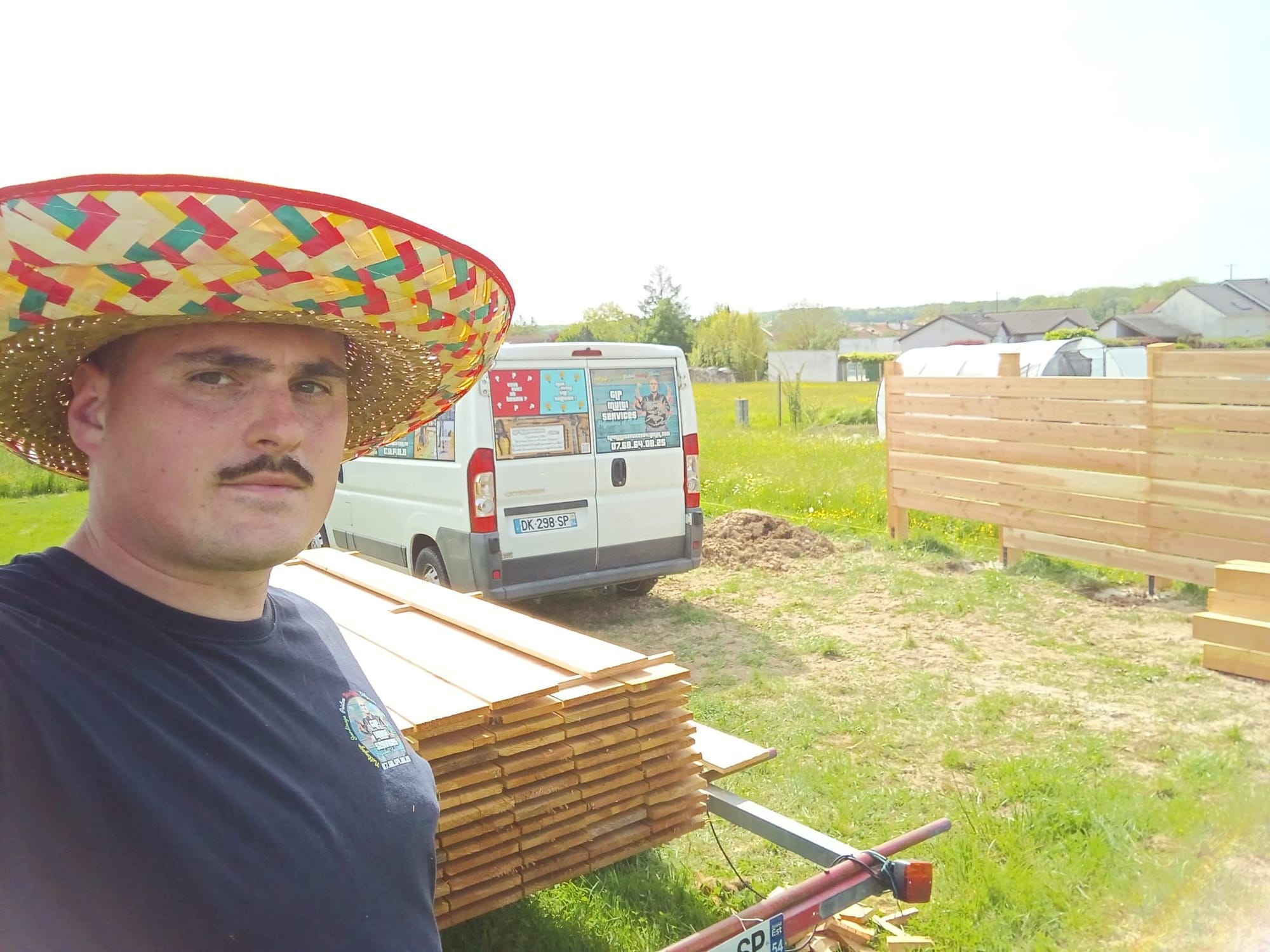 Création clôture bois