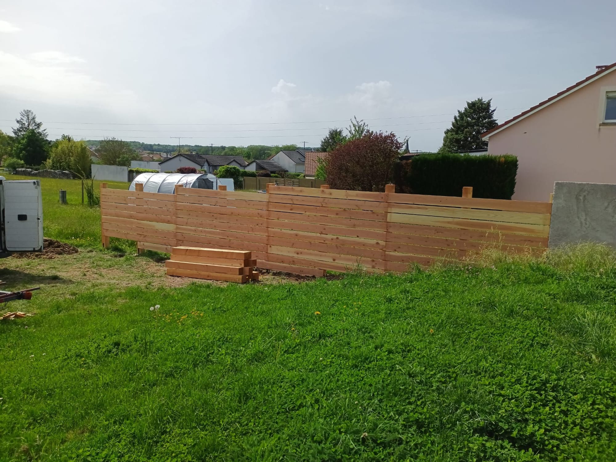 Création clôture bois