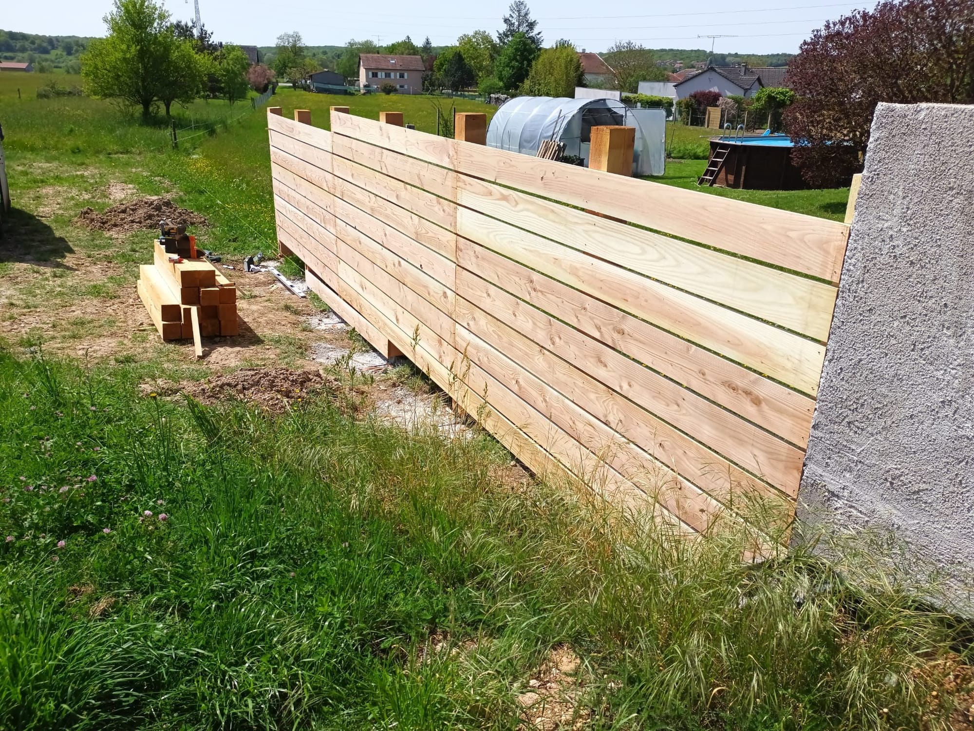 Création clôture bois