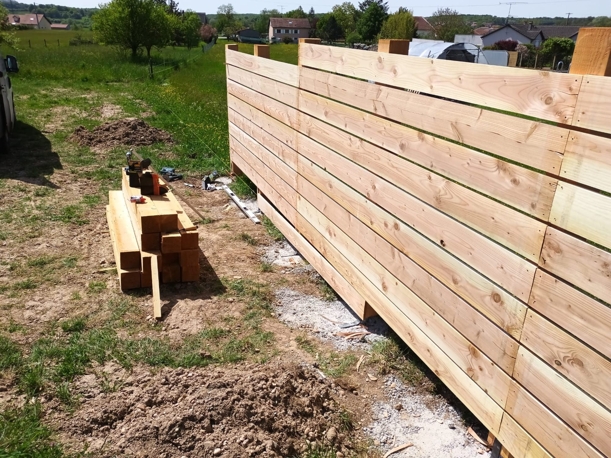 Création clôture bois