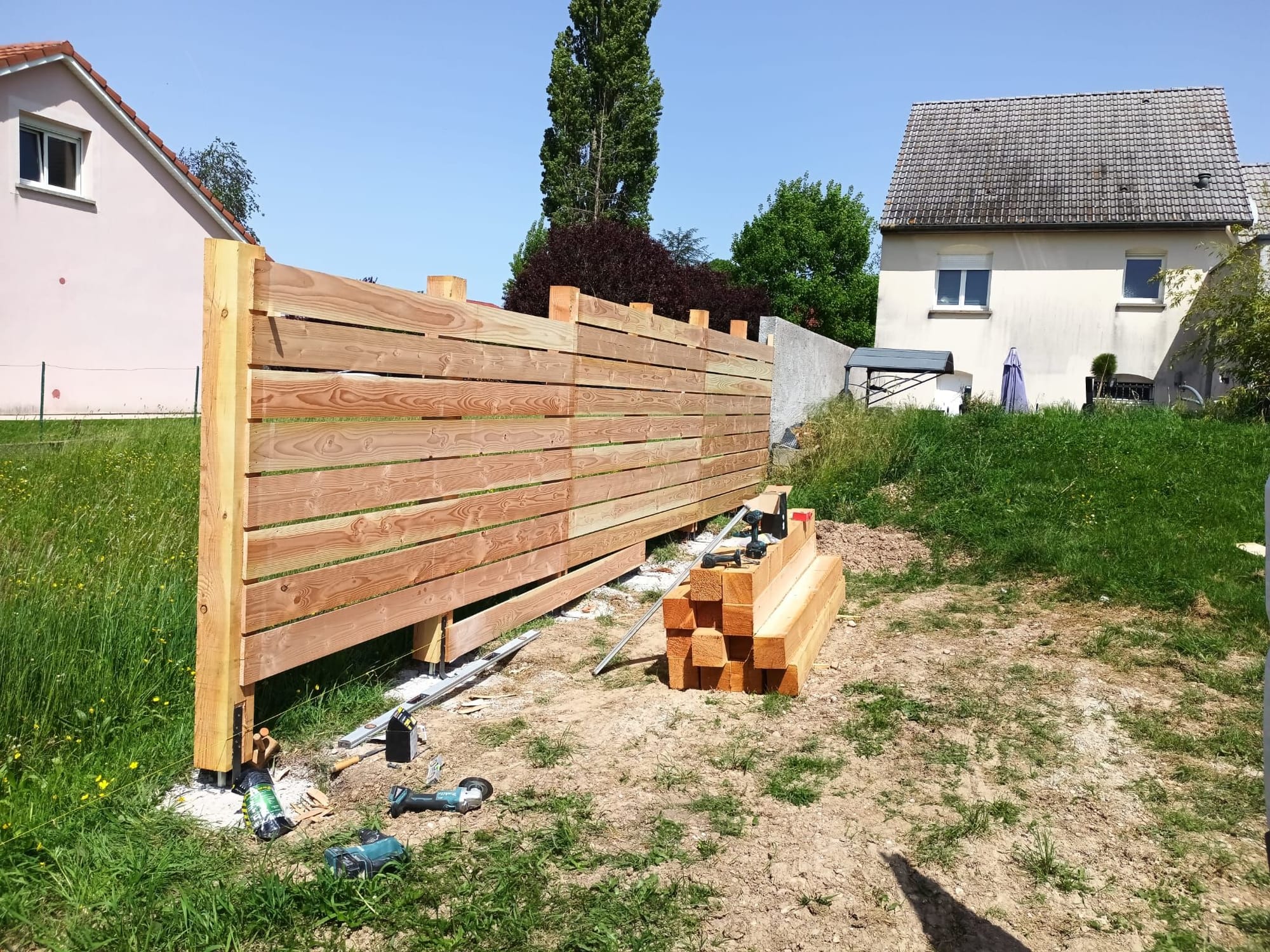 Création clôture bois