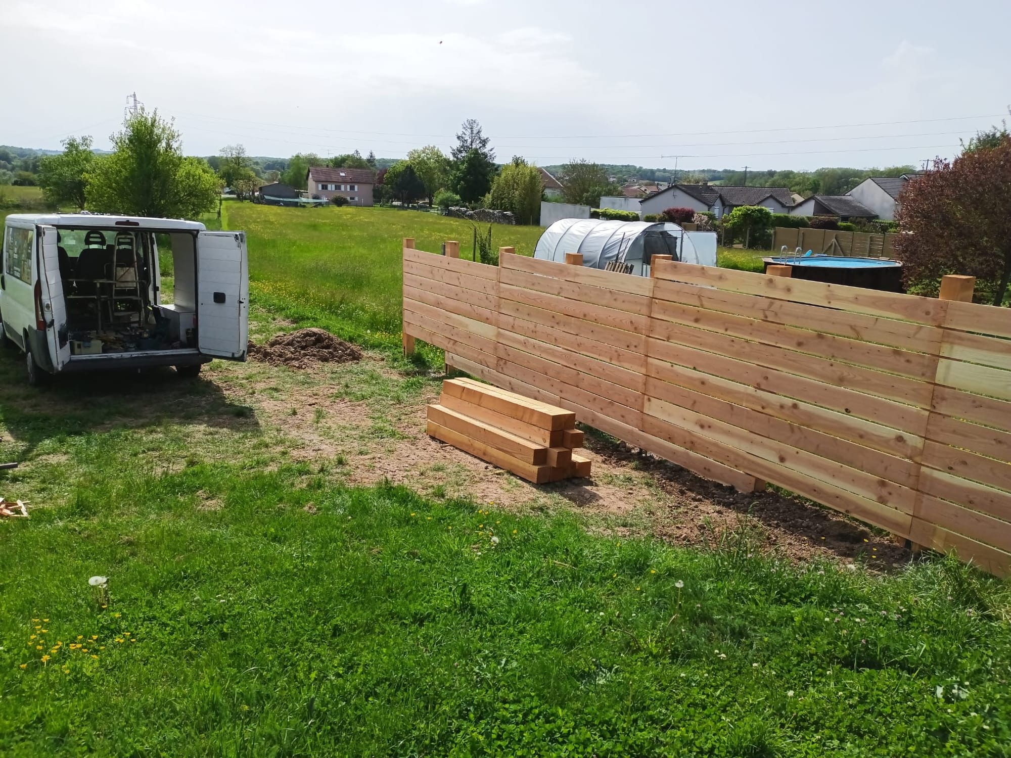 Création clôture bois