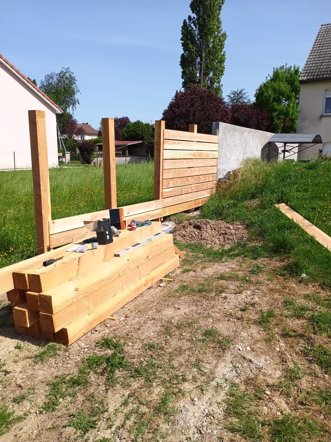 Création clôture bois