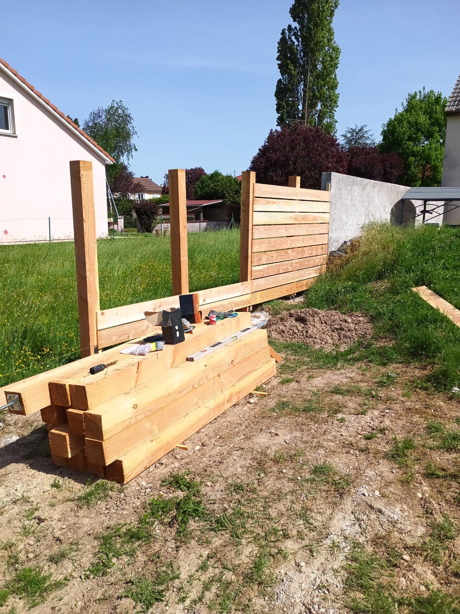 Création clôture bois