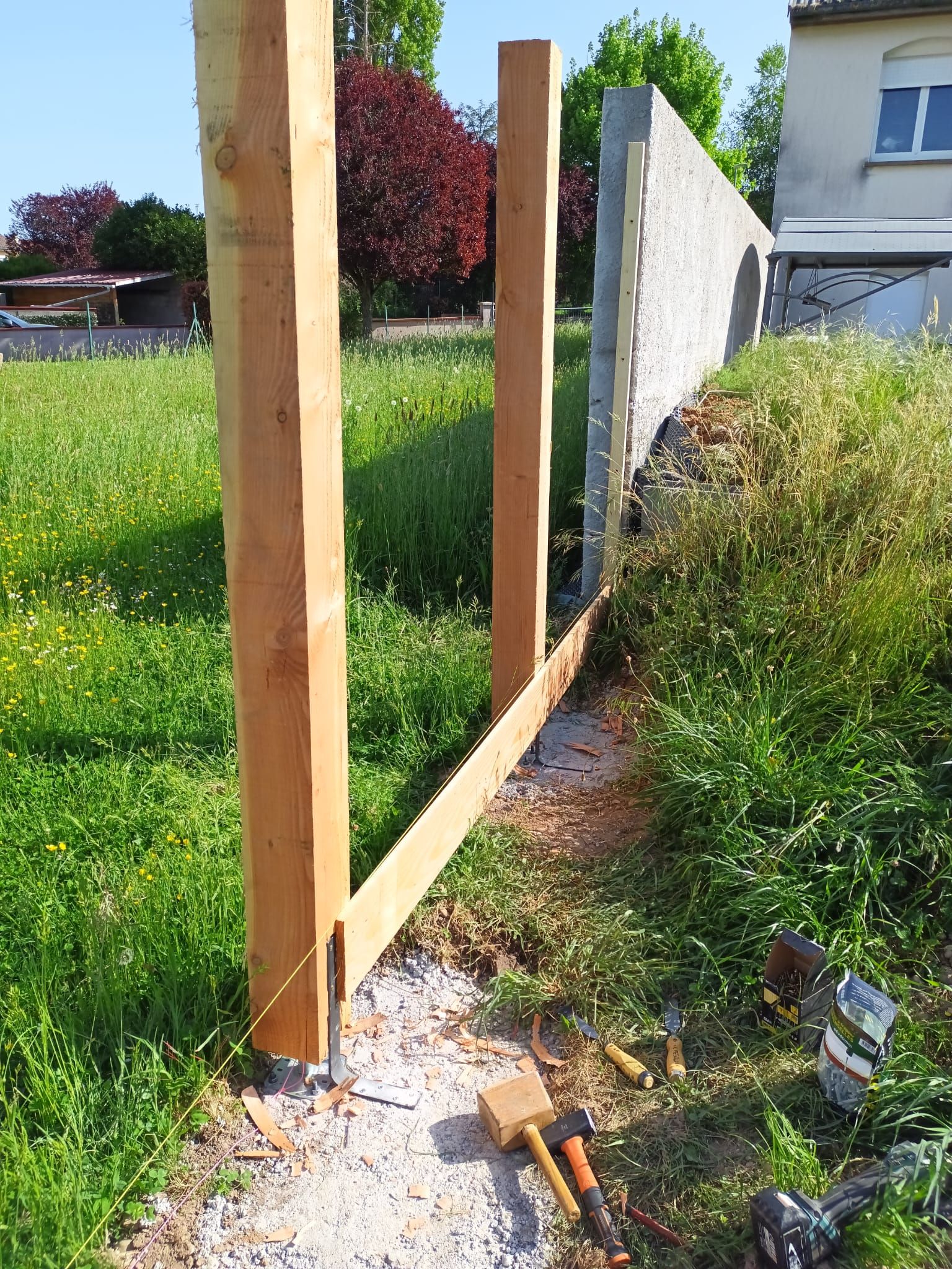 Création clôture bois